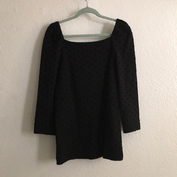 Black top with velvet polka dots - Picture 1 of 4